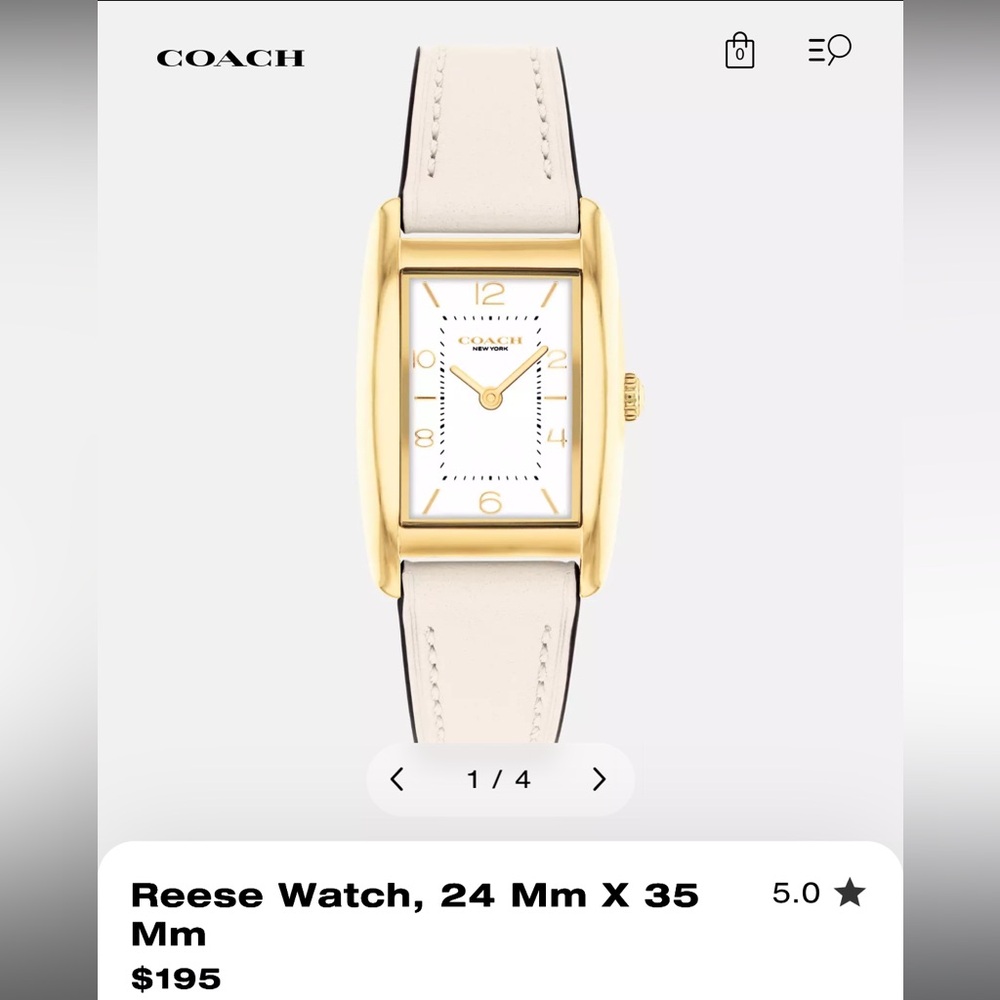 Coach Reese Gold and Cream Smartwatch